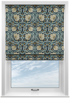 William Morris Pimpernel Velvet, Indigo - Roman Blind